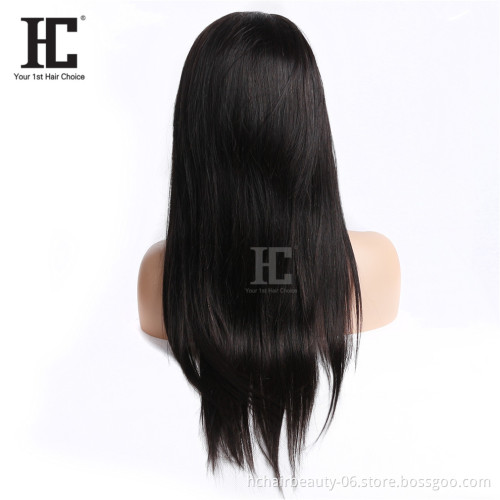 Brazilian Lace Front Human Hair Wigs For Women Remy Hair Straight Lace Front Wigs Pre plucked Hairline Full End Natural Black